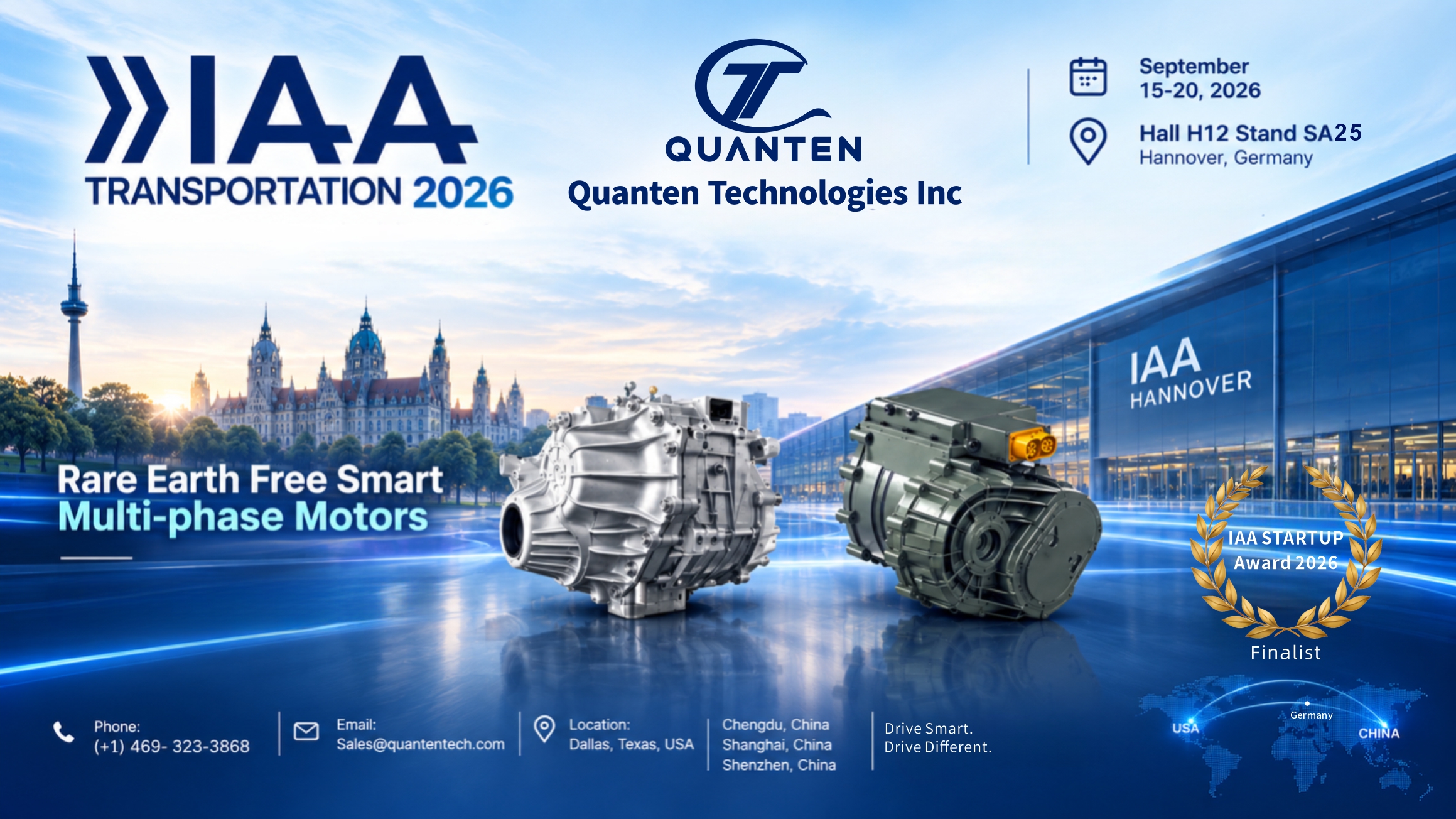 Quanten Technologies Showcases Advanced Rare Earth Free Motors at IAA 2026